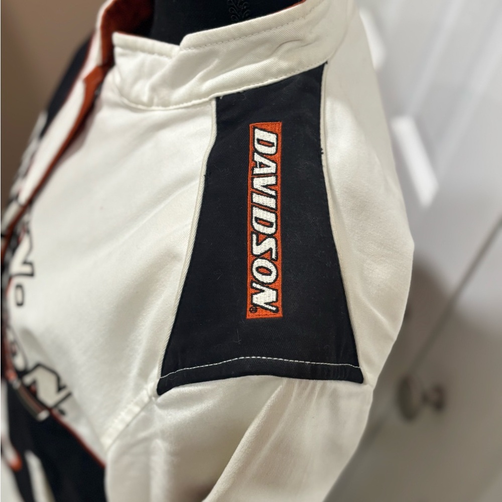 Harley Davidson Vintage Screaming Eagle Womens Racing jacket size L - Picture 3 of 11